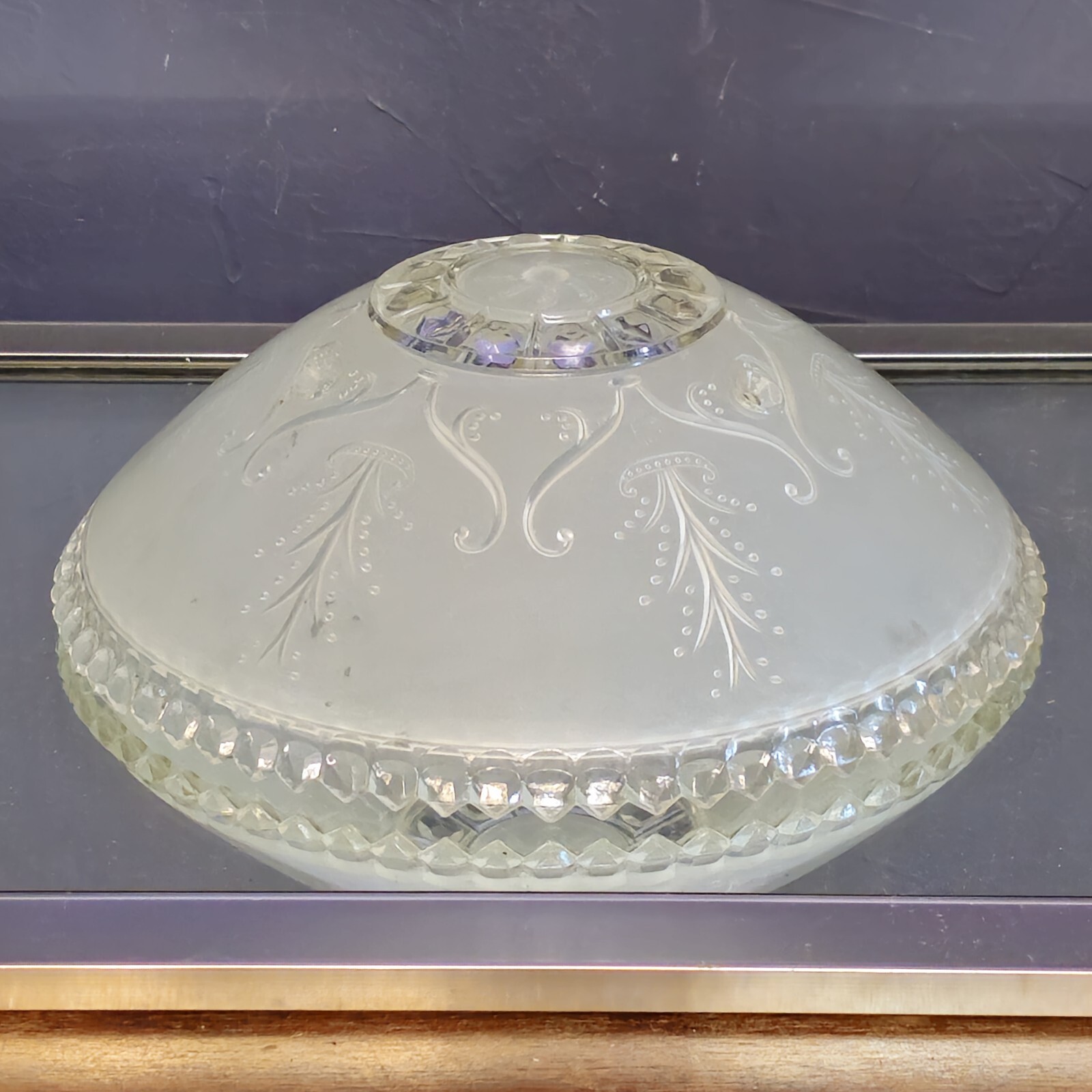 Vintage 3 hole Frosted Glass Ceiling Light Shade 11.125″