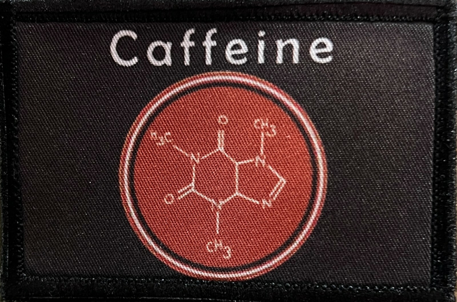 Caffeine Molecule Morale Patch 2×3″ Tactical Military USA Hook