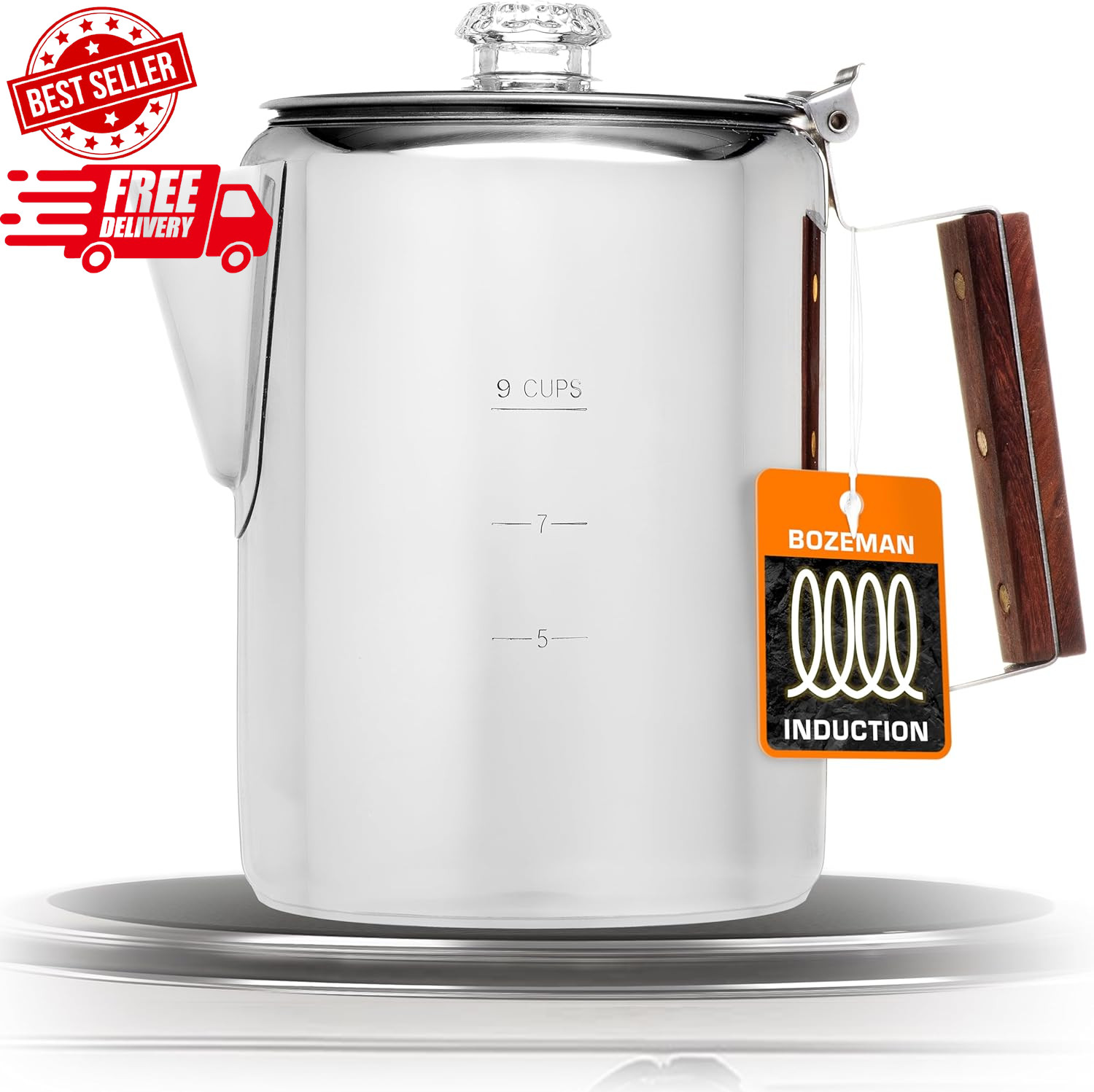 Bozeman Induction Coffee Maker — Percolator Coffee Pot, Coffee Percolator – B…