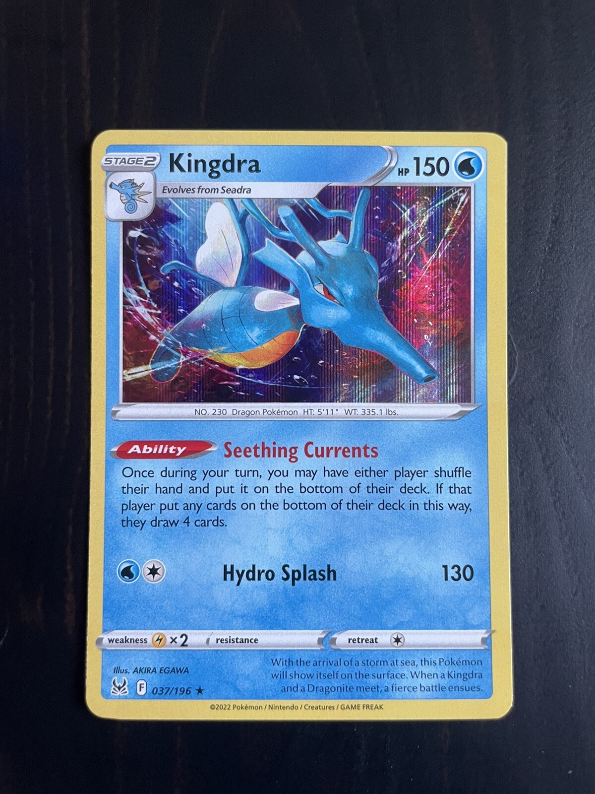 Pokemon card LOST ORIGIN Holo Rare KINGDRA (037/196) Mint/NM