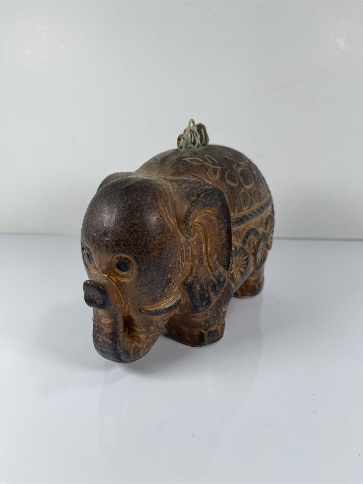 Ceramic Elephant Bank No Plug MCM Decor Rare Piece Vintage Paul Marshall