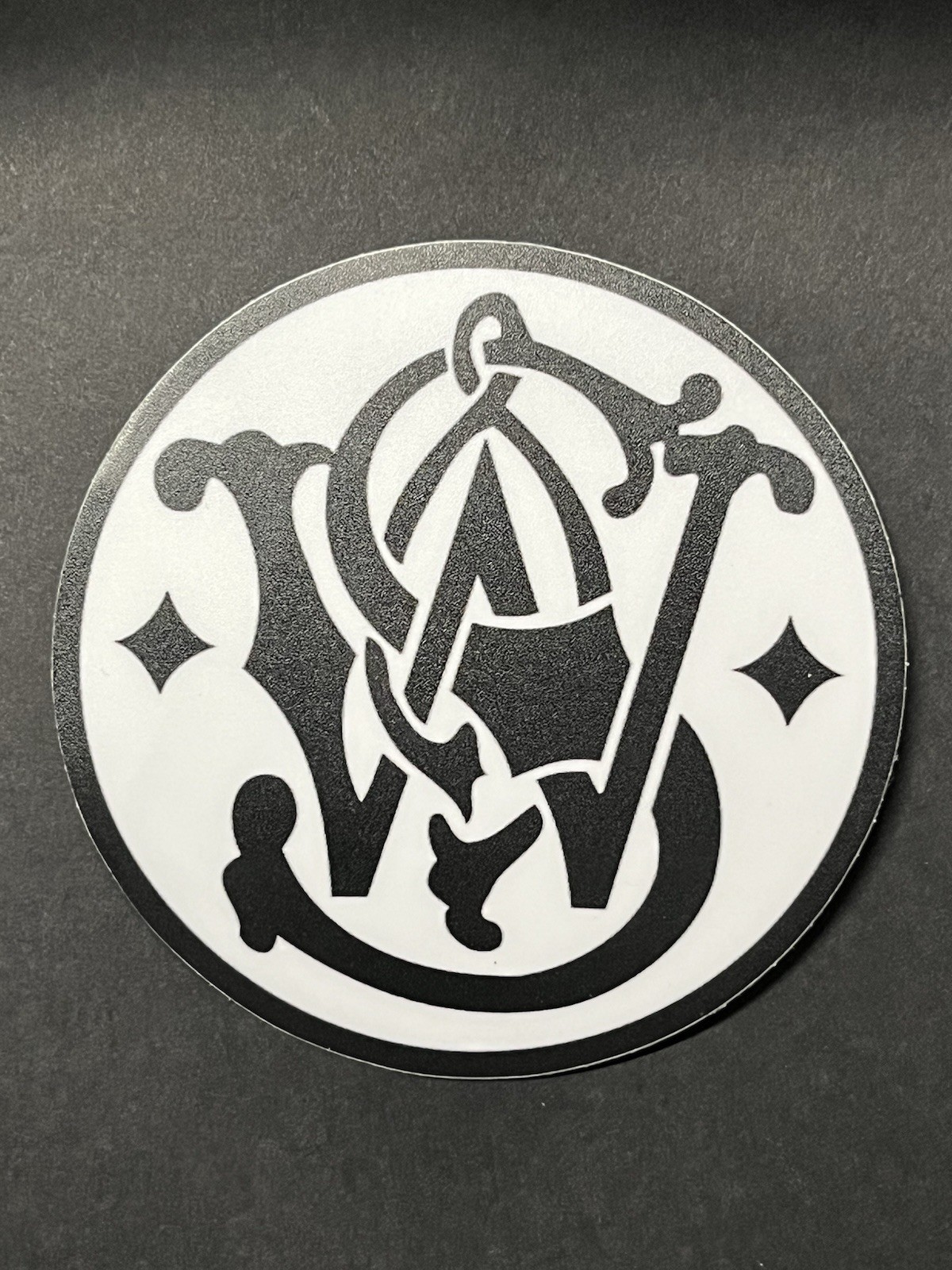 S&W Firearms Sticker Vinyl Decal Die Cut Circle Indoor/outdoor Waterproof 3”