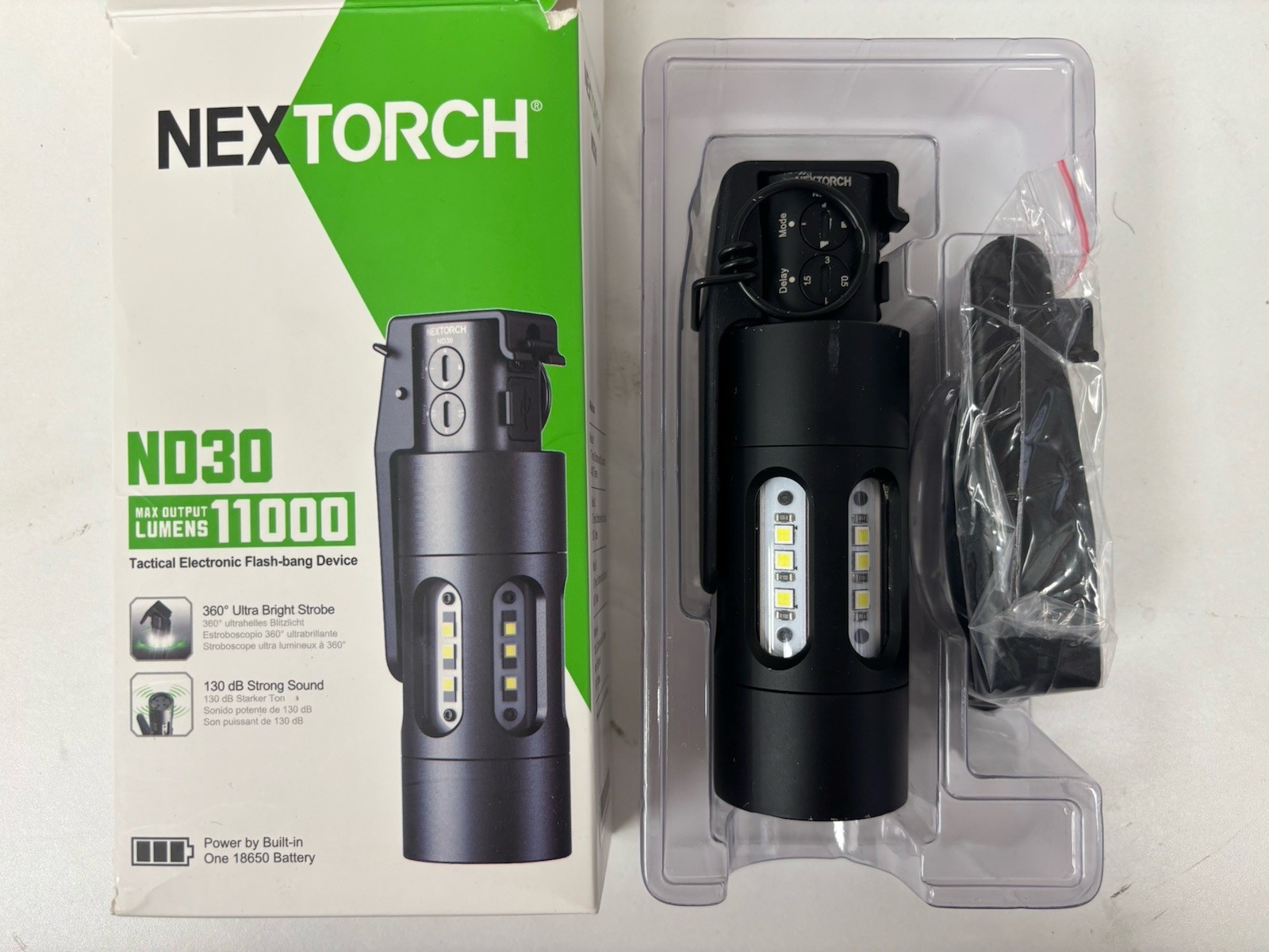 NEXTORCH ND30 Tactical Electronic Flash-bang Device 11000 Lumens Flashlight