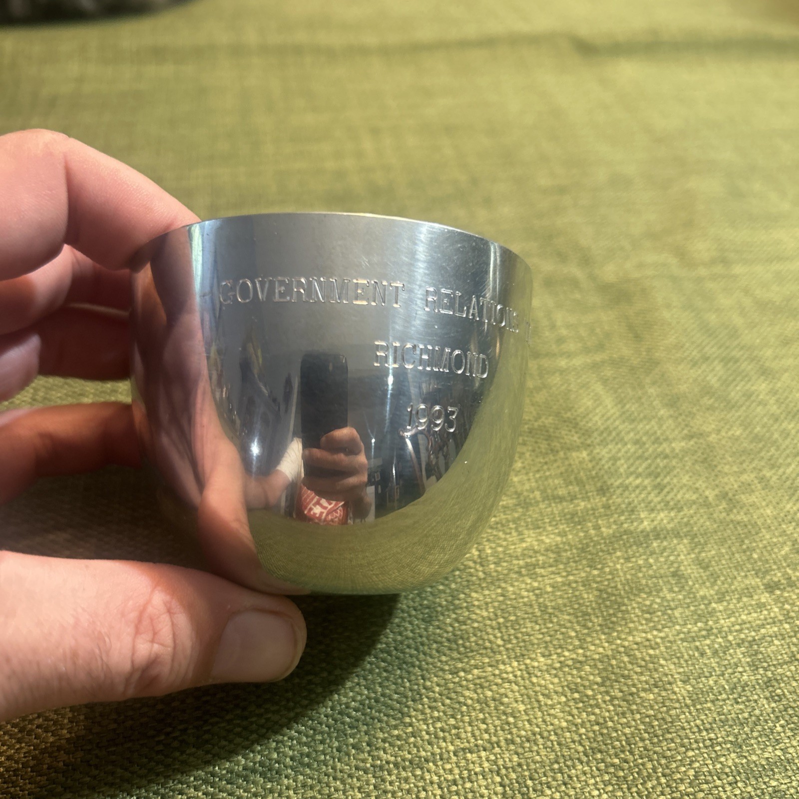 Handcrafted Pewter Virginia Cups Camelot Richmond VA Gov.it Relations 1993 VG