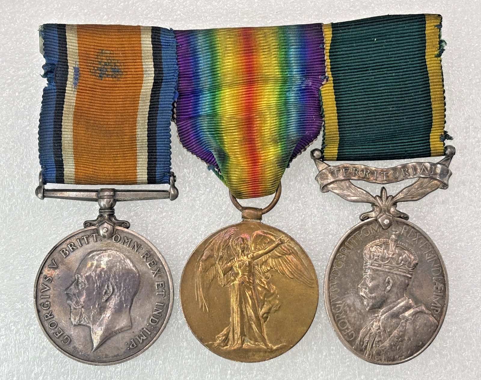 George V For Efficient Service * WW I Victory * WWI 1914-1918 Territorial Medals
