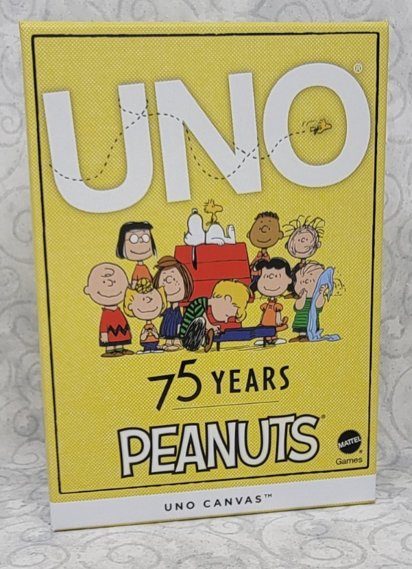Mattel UNO 75 Years Peanuts Canvas Card Game 112 Cards – New / Sealed