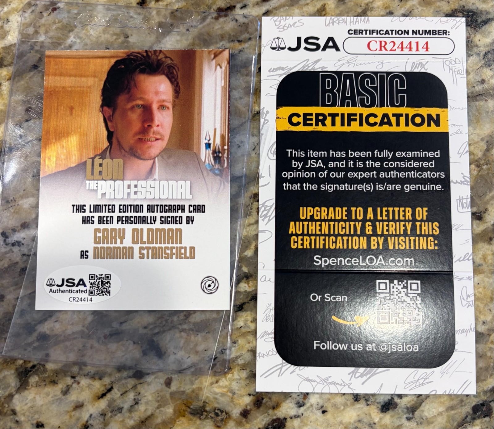 Gary Oldman as Norman Stansfield CUSTOM Auto Card The Professional JSA Cert.