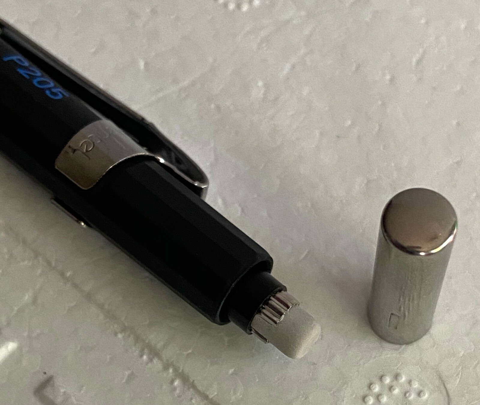 Pentel Sharp P205-99A Painted Matte Black w/ Blue Printing 0.5 mm Mech. Pencil