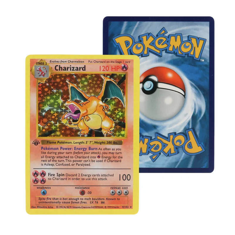 151Pcs/Box 1996 first generation Pokémon card rare Charizard Pikachu Mewtwo Blas
