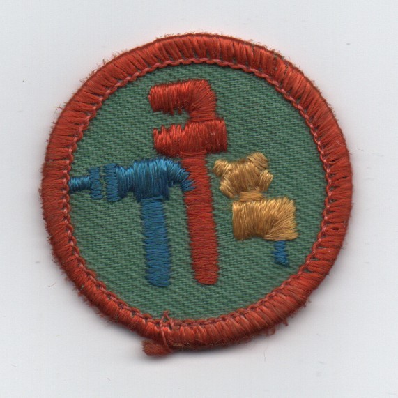 Ms. Fix-It, Junior GS Proficiency Badge, Plastic Gauze Back (1980-2001)
