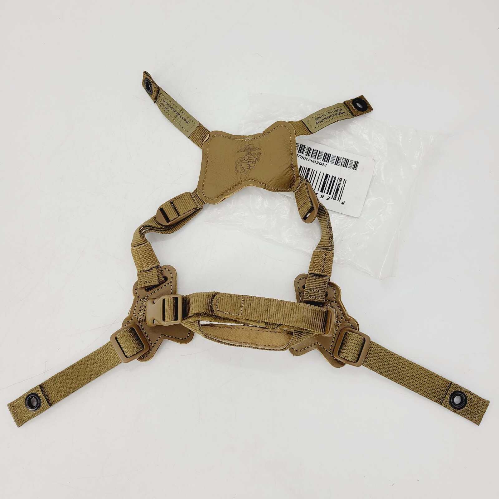 USGI USMC LMW LMCH Chin Strap Medium/Large Coyote Lightweight Marine Helmet