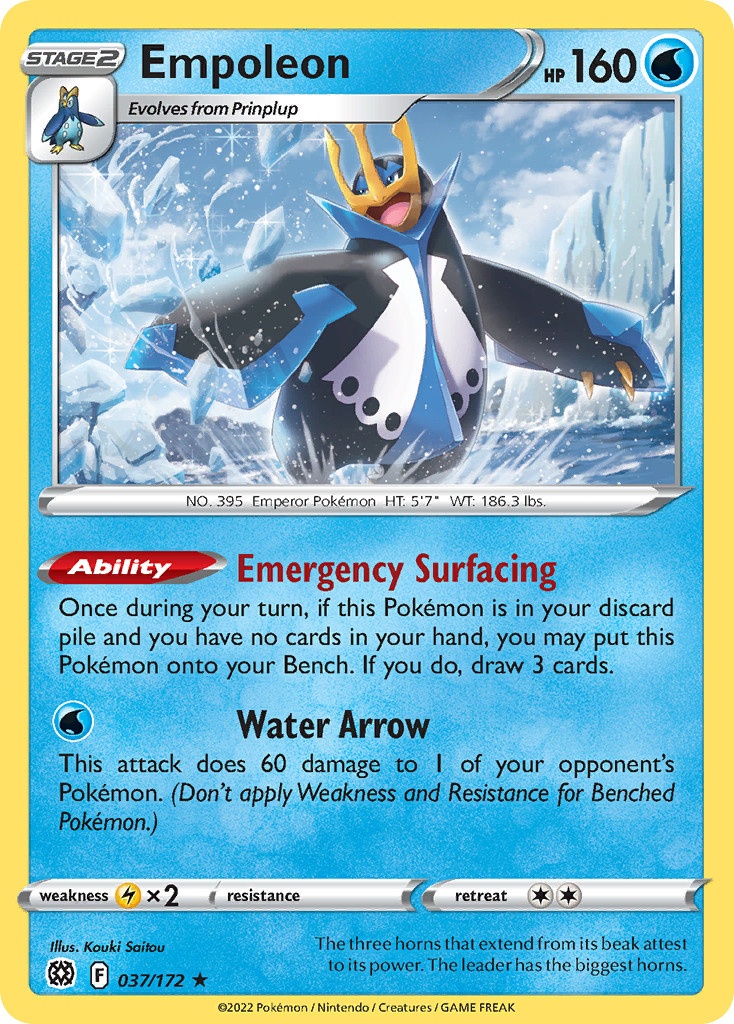 Empoleon 037/172 Holo Rare Brilliant Stars Pokemon Near Mint