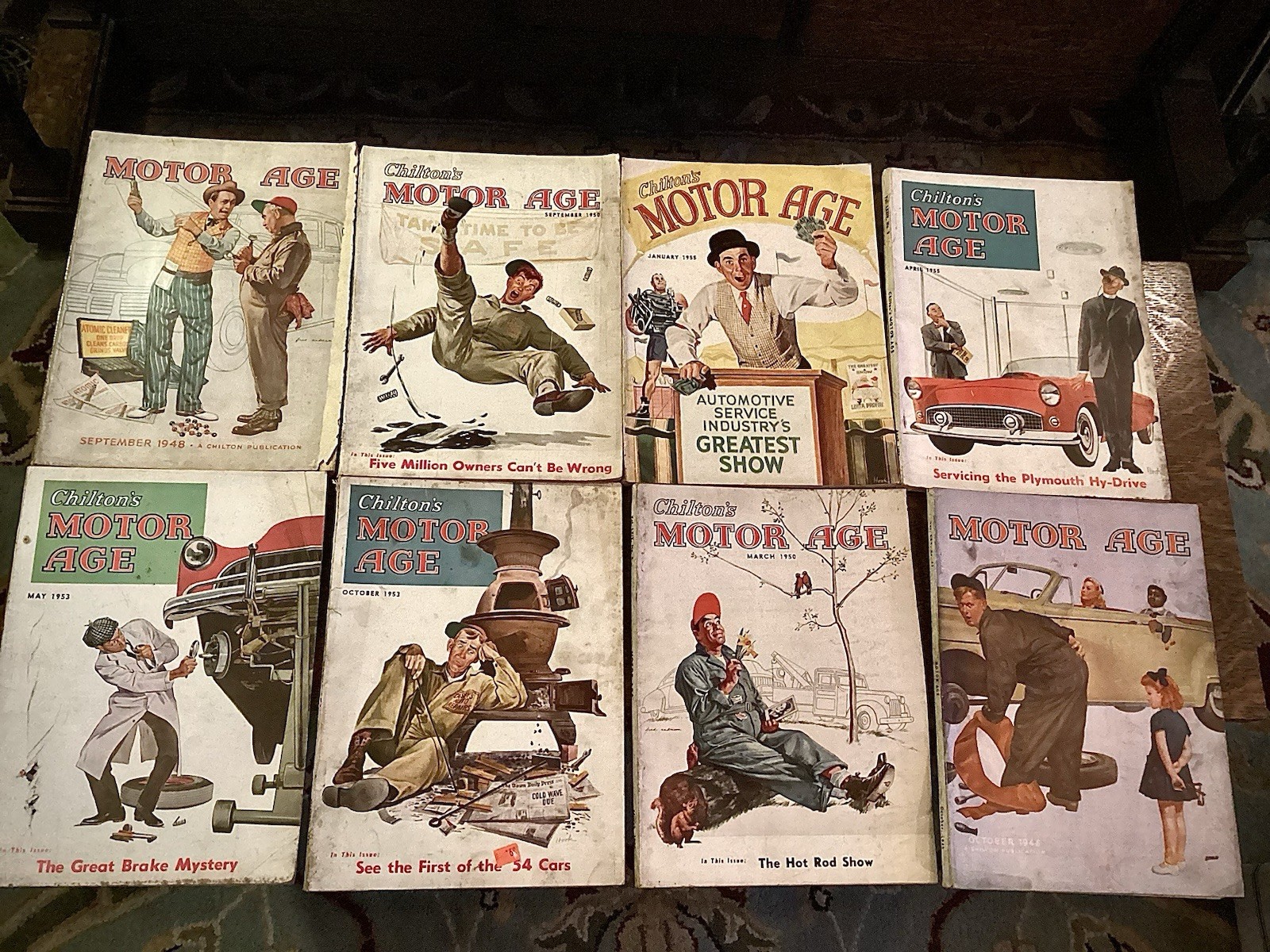 Vintage Chilton Motor Age Magazine Lot Eight Automotive Advertising 1940s 1950s