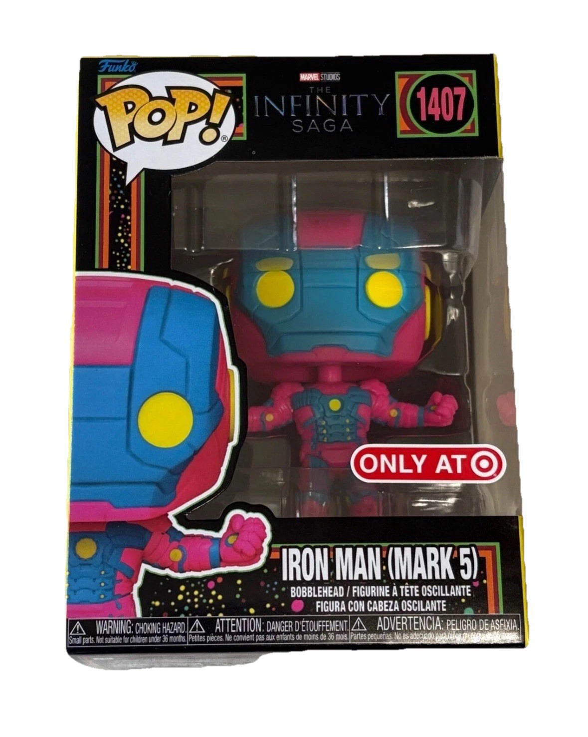 Funko POP! Infinity Saga – Iron Man (Mark 5) #1407 Black Light Target Exclusive