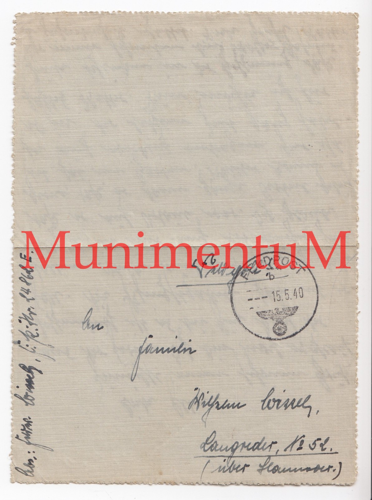 Field Post 1940 Staff II Infantry Regiment 253 by Walter Wissel from Langreder