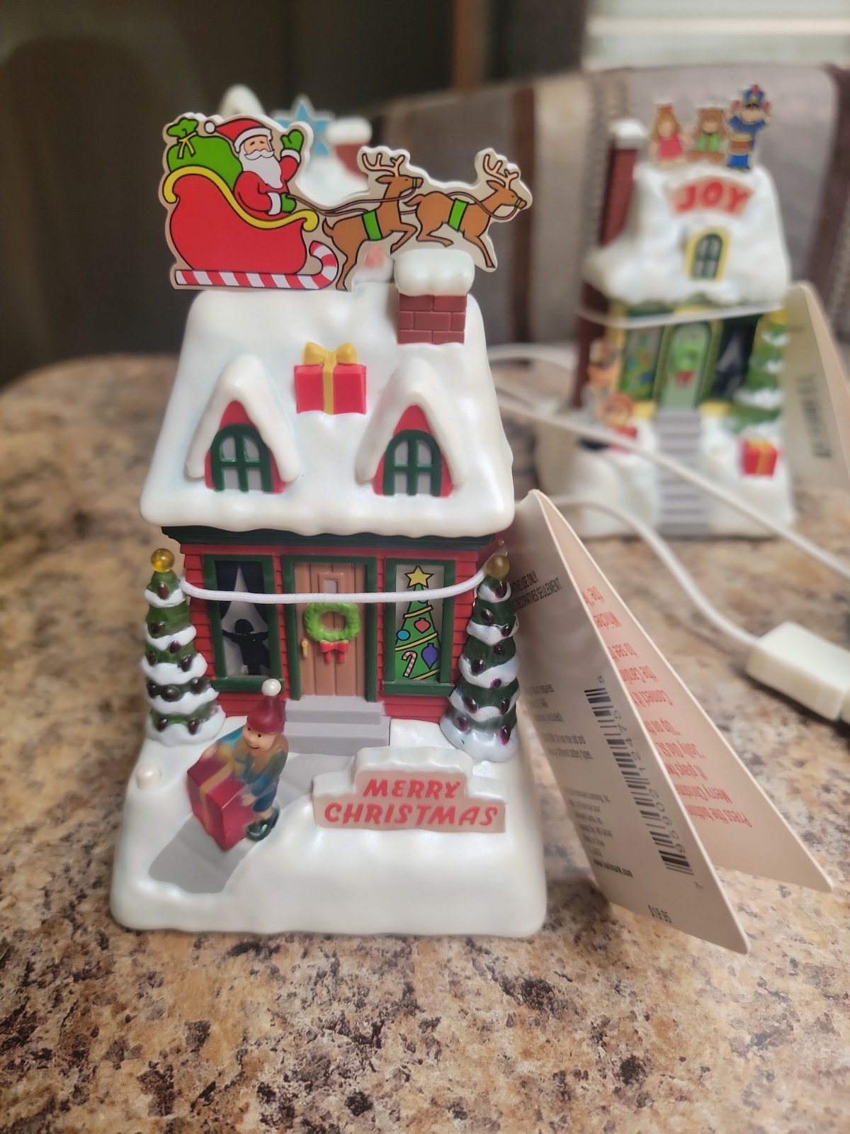 Hallmark Caroling Cottages Synchronized Music and Lights Houses…tested, Set of 4