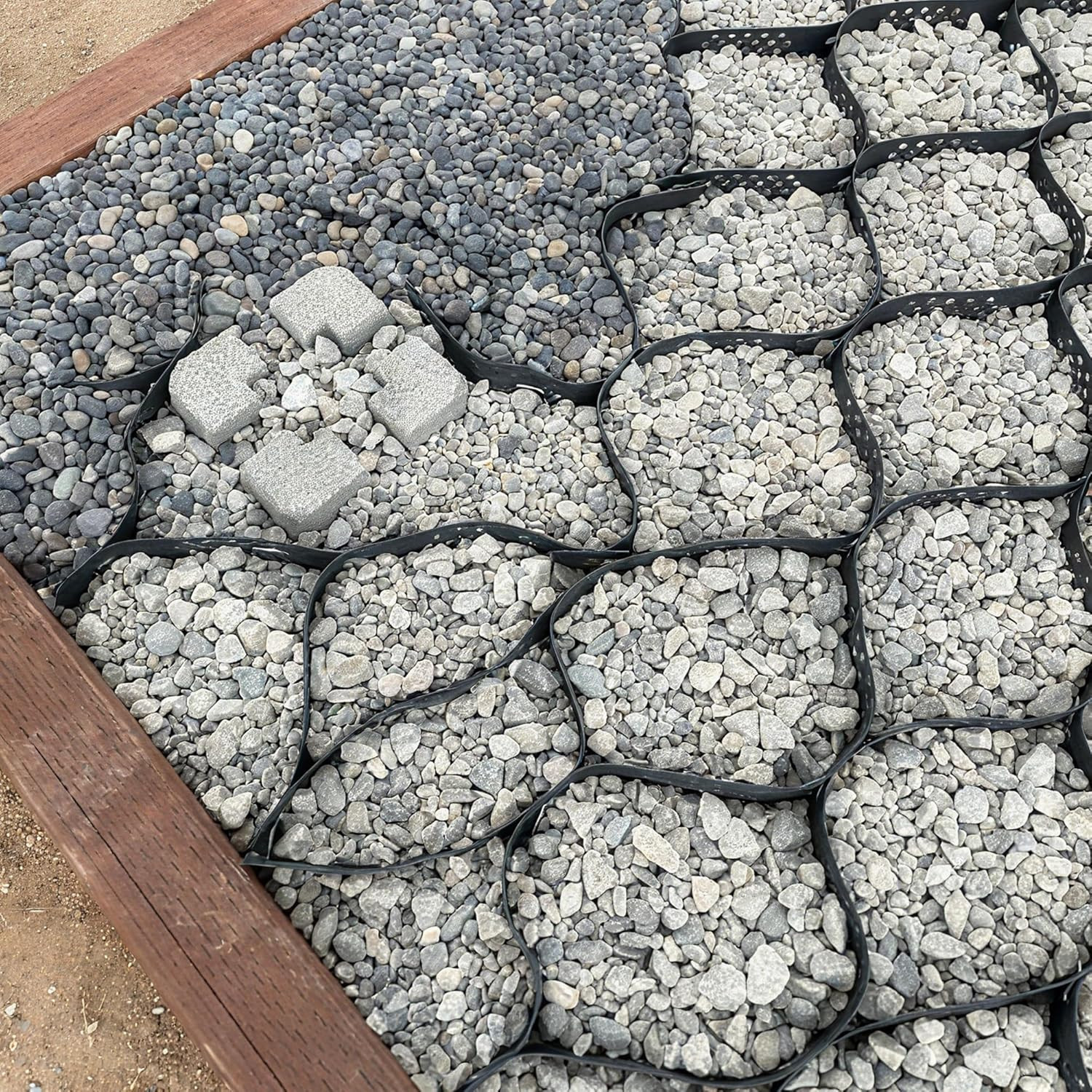 Gravel Grid 4X33 FT-2″ Depth HDPE Geo Grid 1885 Lbs per Sq Ft Load with U-Shaped