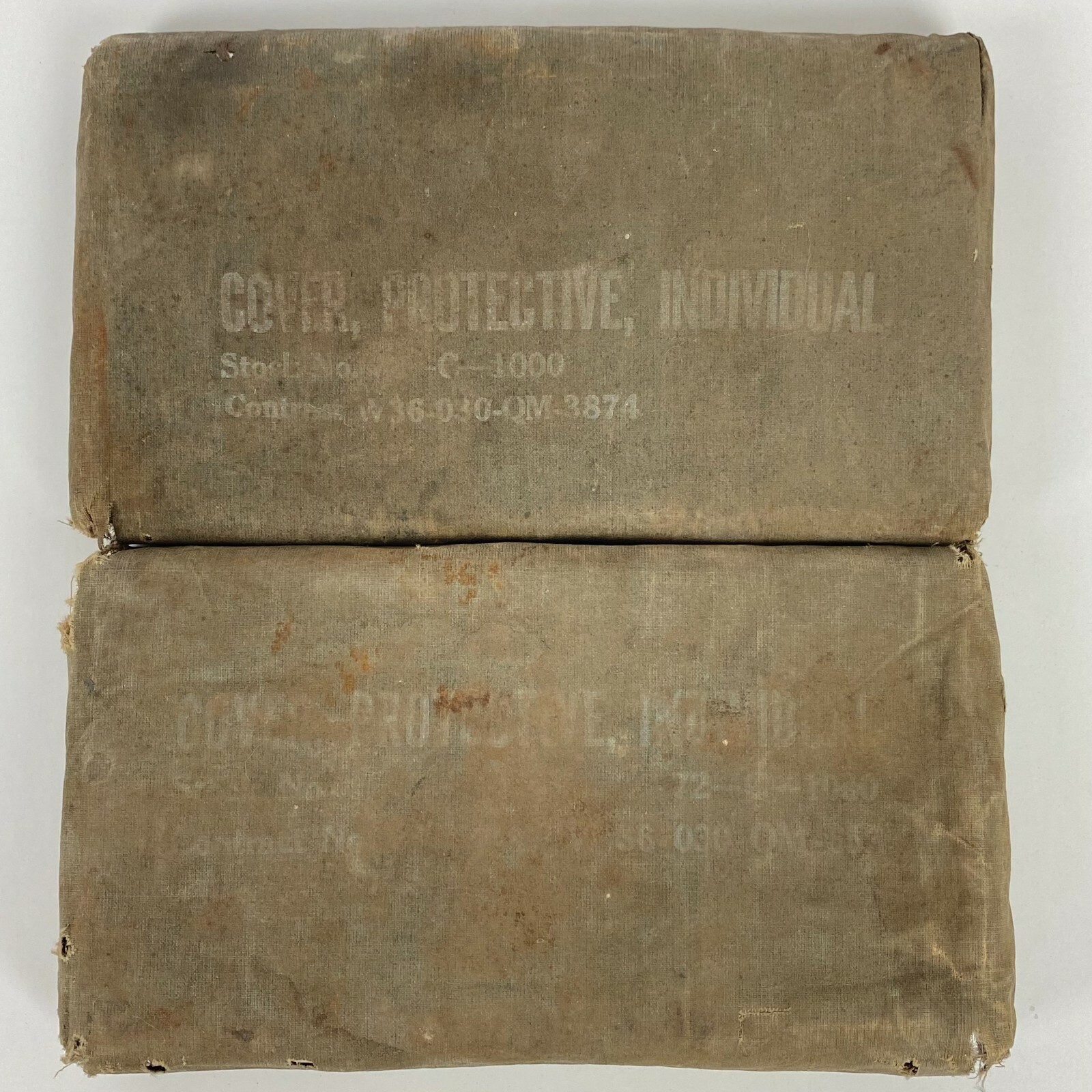 Lot 2 WWII US Military Individual Protective Cover For Sprayed Blister Gases VTG