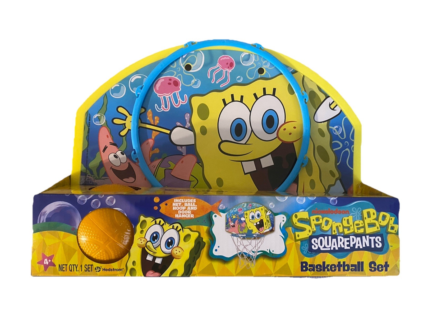 SPONGEBOB SQUAREPANTS BASKETBALL SET NET, BALL, HOOP & DOOR HANGER NEW FREE SHIP