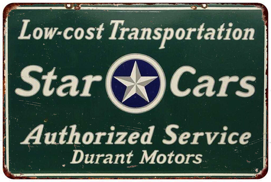Star Cars Durant Motors Dealer Vintage LOOK Reproduction Metal sign