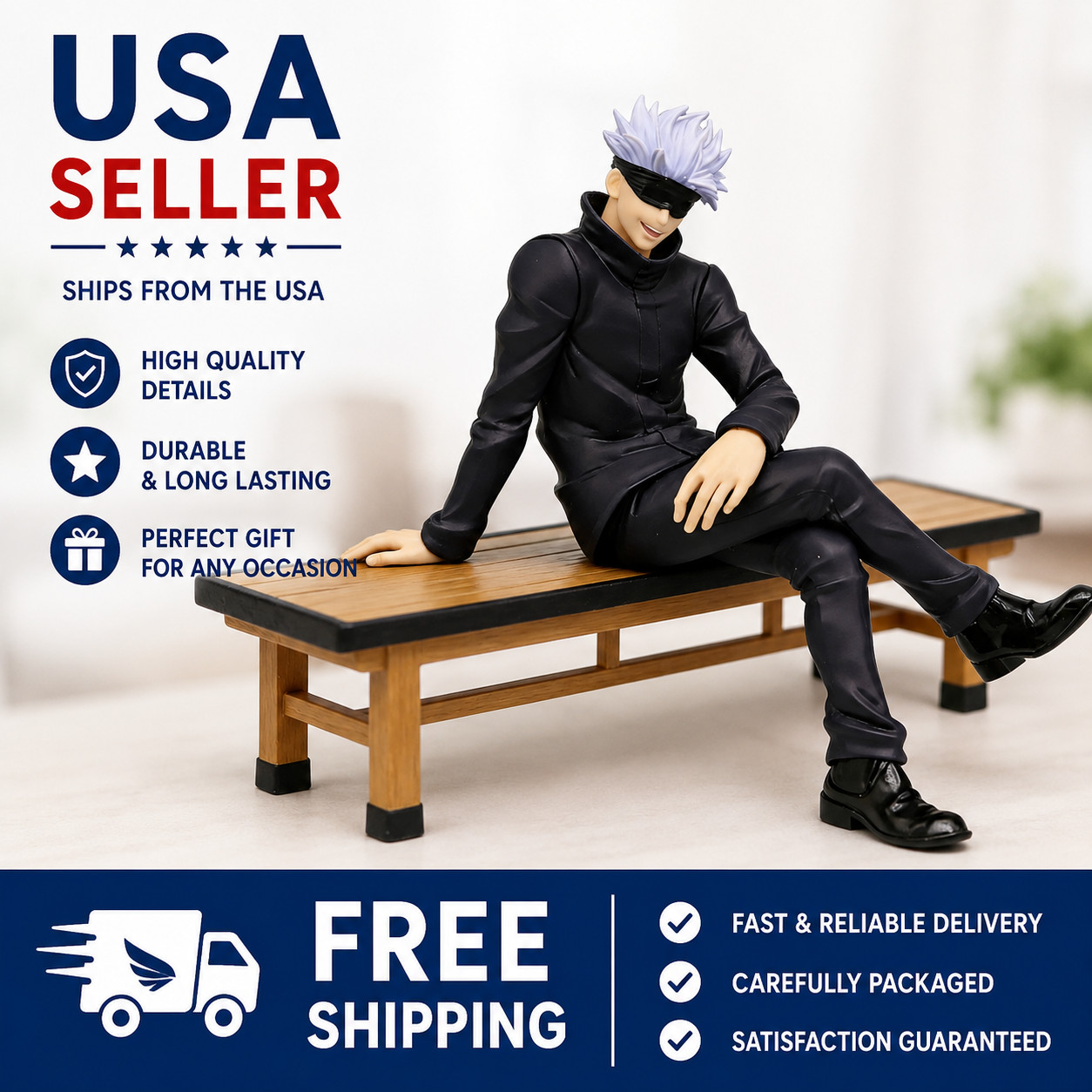 Gojo Satoru Noodle Stopper Figure Jujutsu Kaisen Anime PVC Model Toy-USA