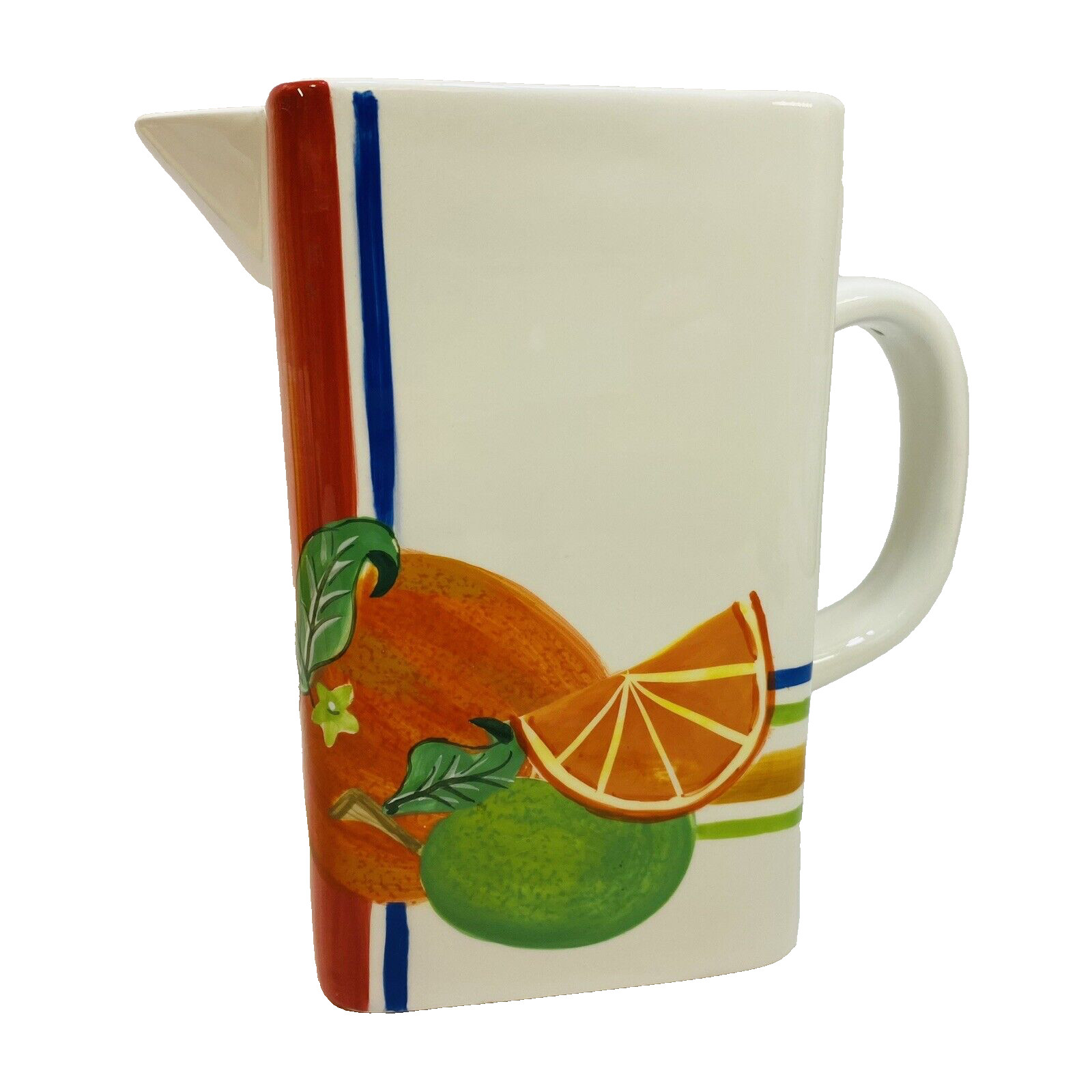Nanette Vacher Ambiance Collection Marigot Juice Pitcher Jug Vase Rare Vtg