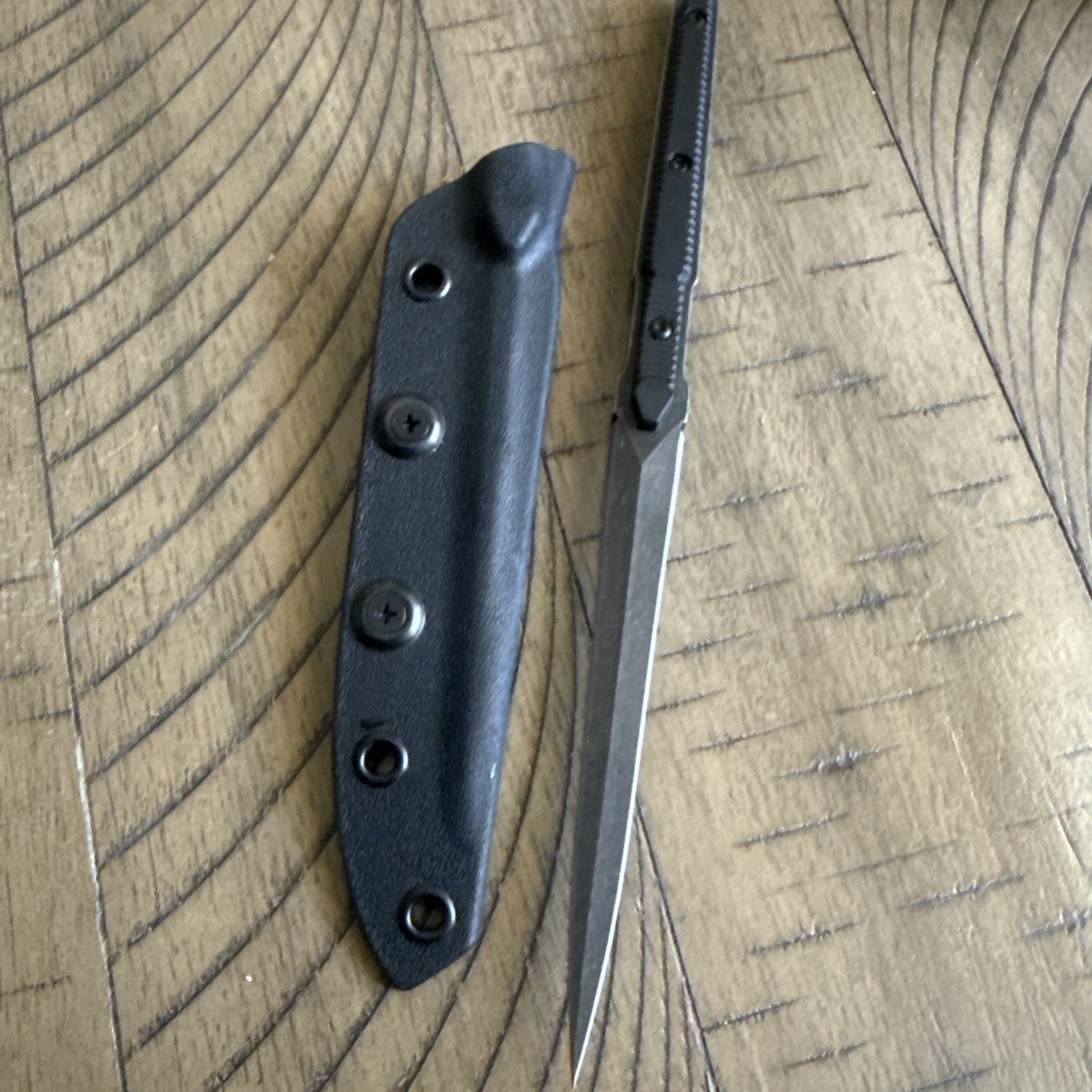 Dagger Fixed Blade Knife Double Edged Stiletto Kydex Sheath