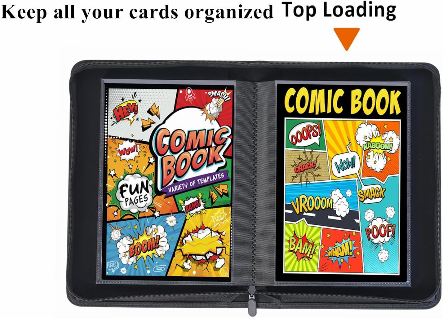 Comic Book Binder, 24+ Pockets Comic Book Storage Album, Premium PU Leather