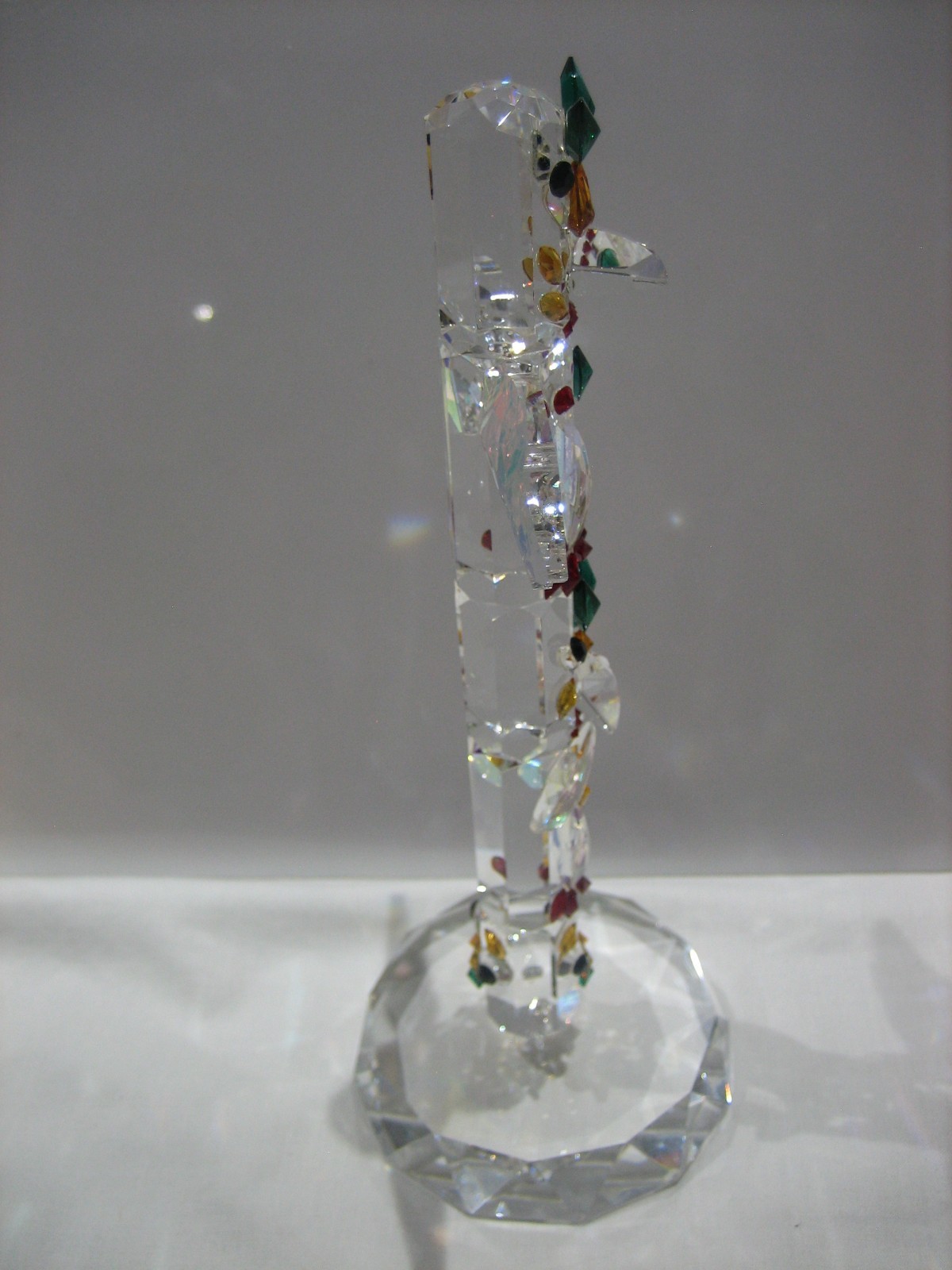 STUNNING CRYSTAL MULTI COLOR OWL 8″ ALASKAN TOTEM POLE