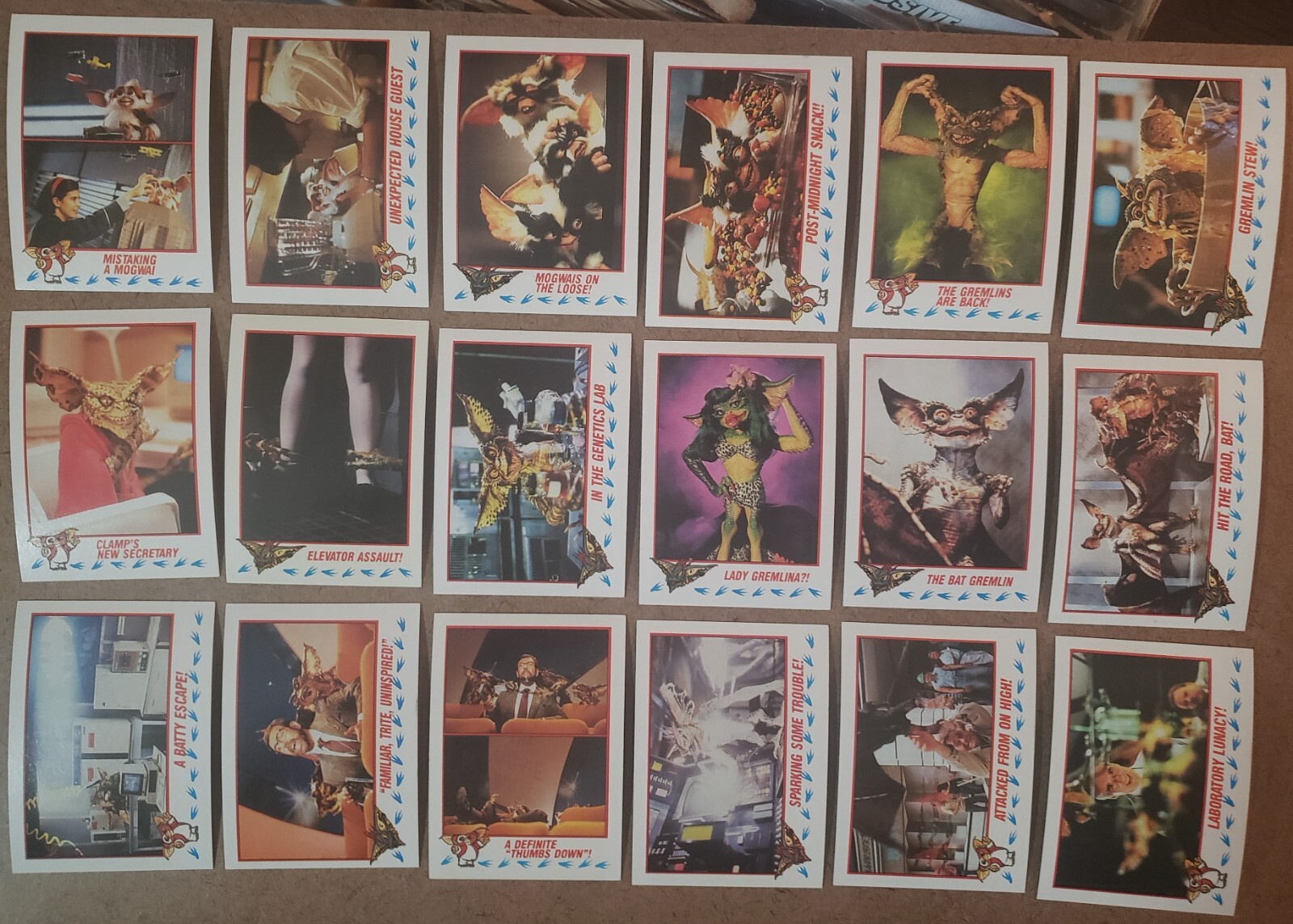 1990 Topps Gremlins 2 Partial Card Set 54/88 + Complete Sticker Set 11/11