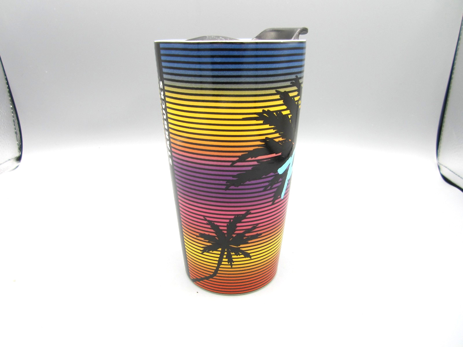 Starbucks Florida Multi-color Stripe Travel Coffee Tea Mug with Lid 12 oz (91)