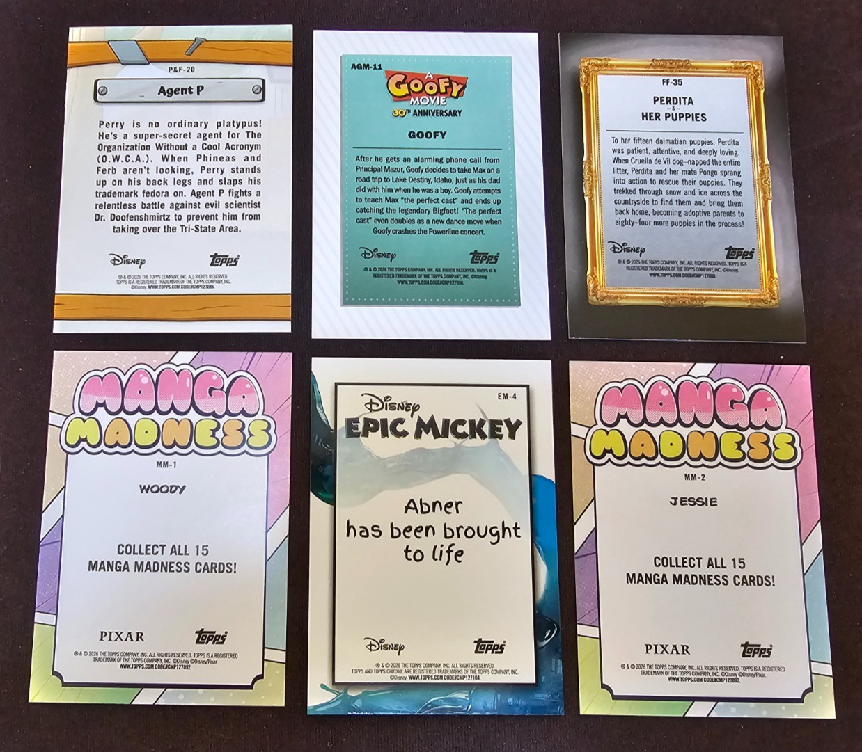 2026 Topps Disney Neon Inserts -you pick family, epic mickey, manga, goofy, ferb