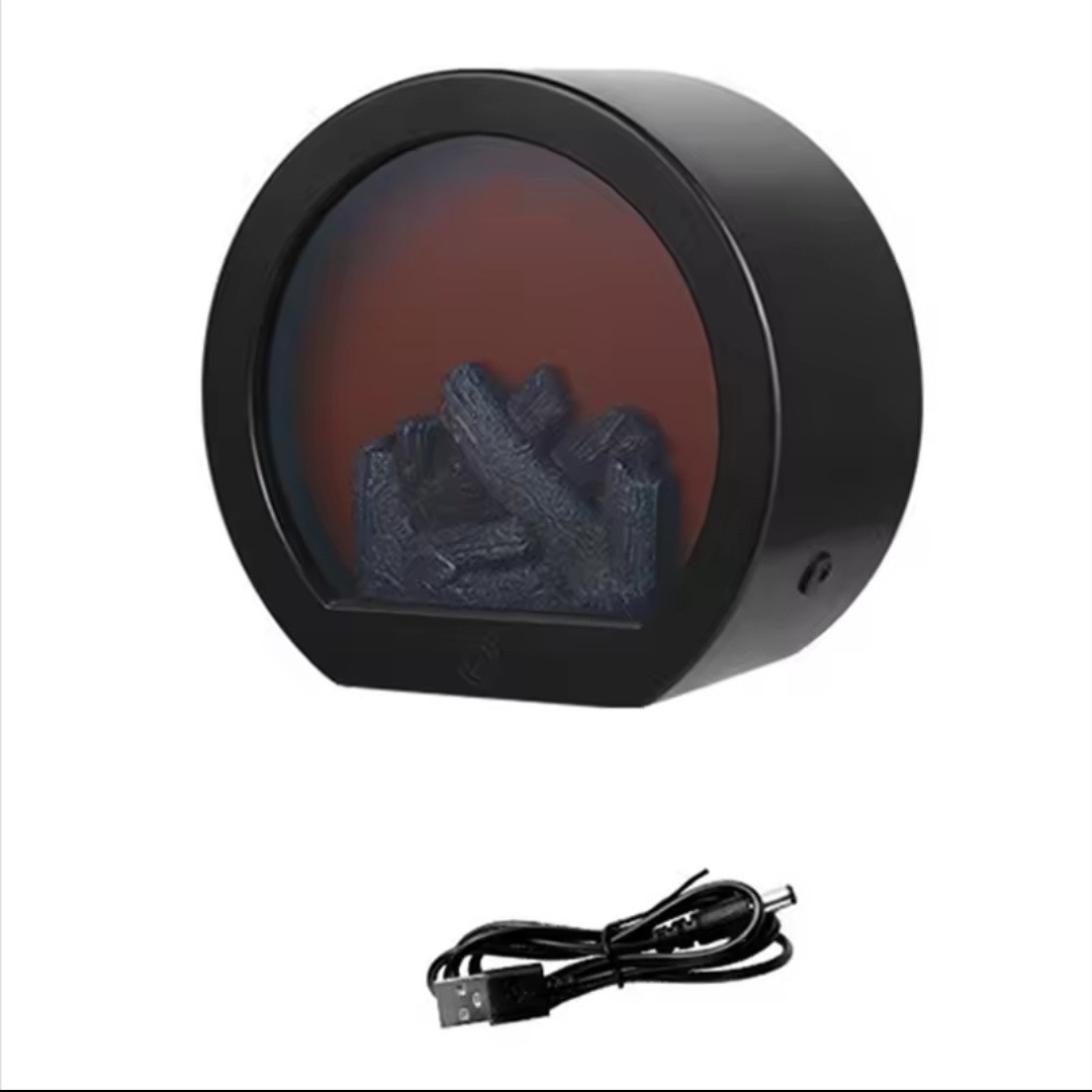 Fireplace Lamp Touch Switch Simulation Log Burning Wood Fire Ornaments Desktop