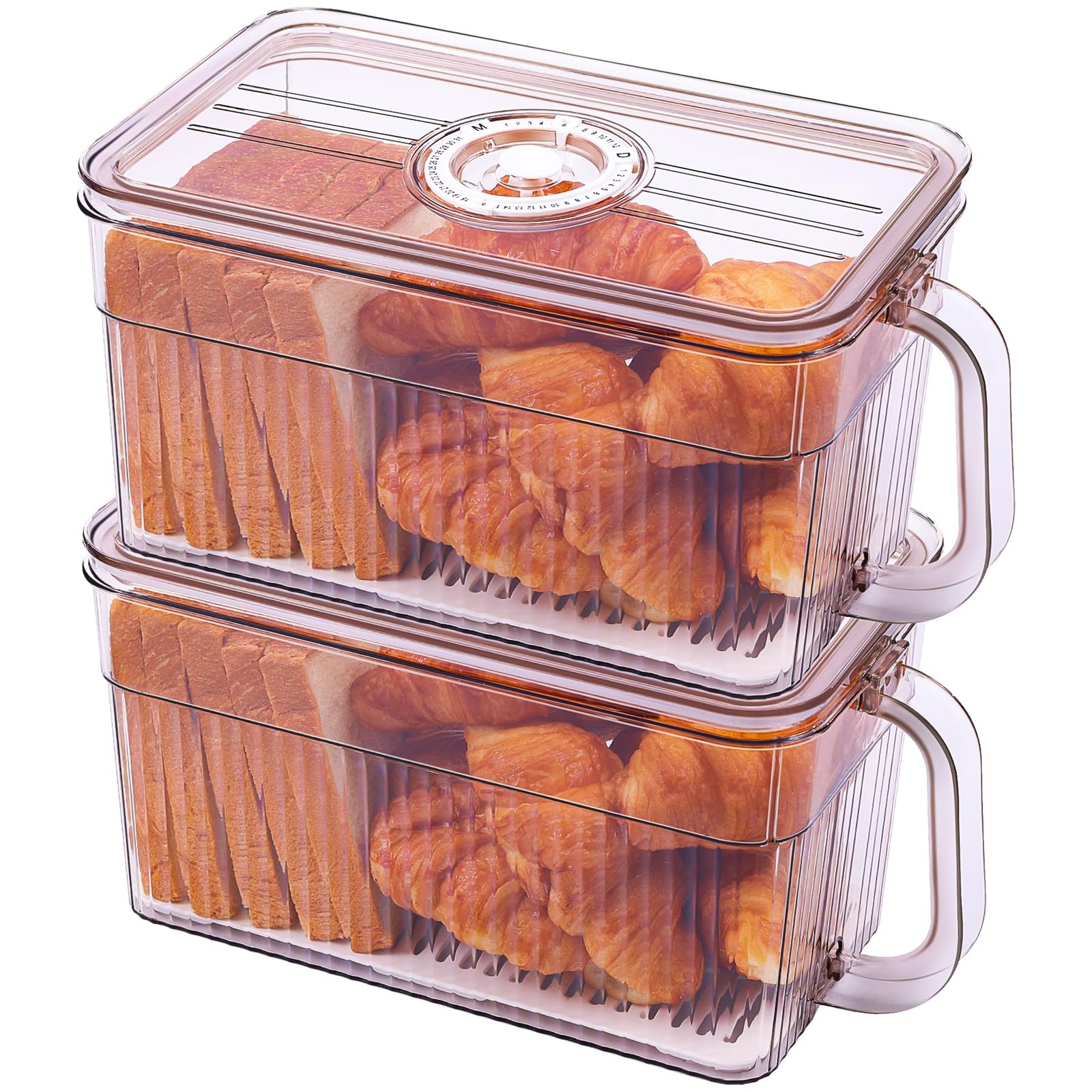 2PCS Bread Box for Homemade Bread Airtight Bread Boxes for Kitchen Counter, T…