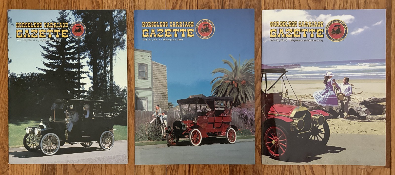 HCCA Horseless Carriage Gazette Magazines – Lot of 3 – 1999, 2001, 2004