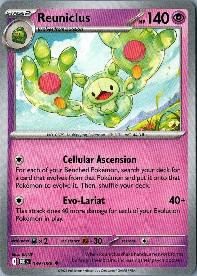 Reuniclus 039/086 Uncommon Black Bolt Pokemon Near Mint