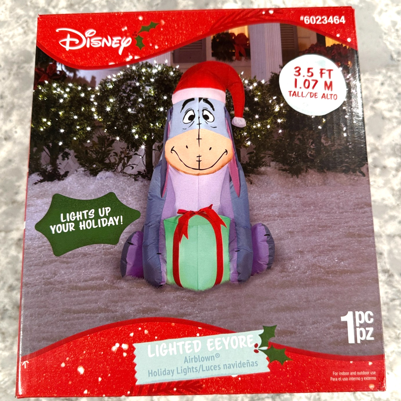 Disney Eeyore Merry Christmas Inflatable Lighted 3.5 FT