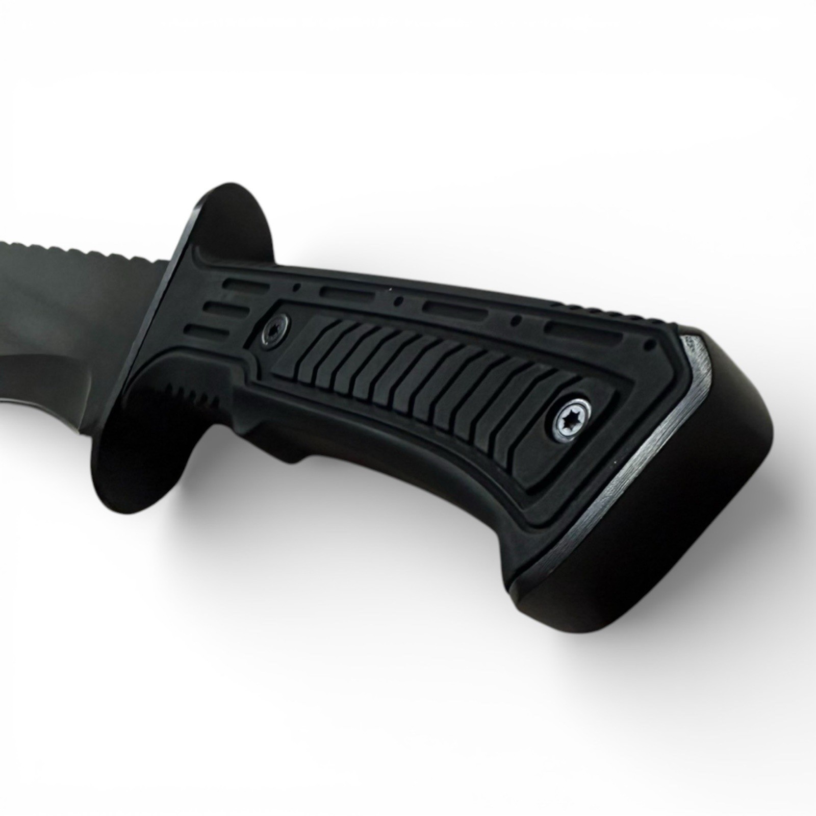 16” Tactical Machete Sawback Fixed Blade Knife Black Survival Brush Cutter