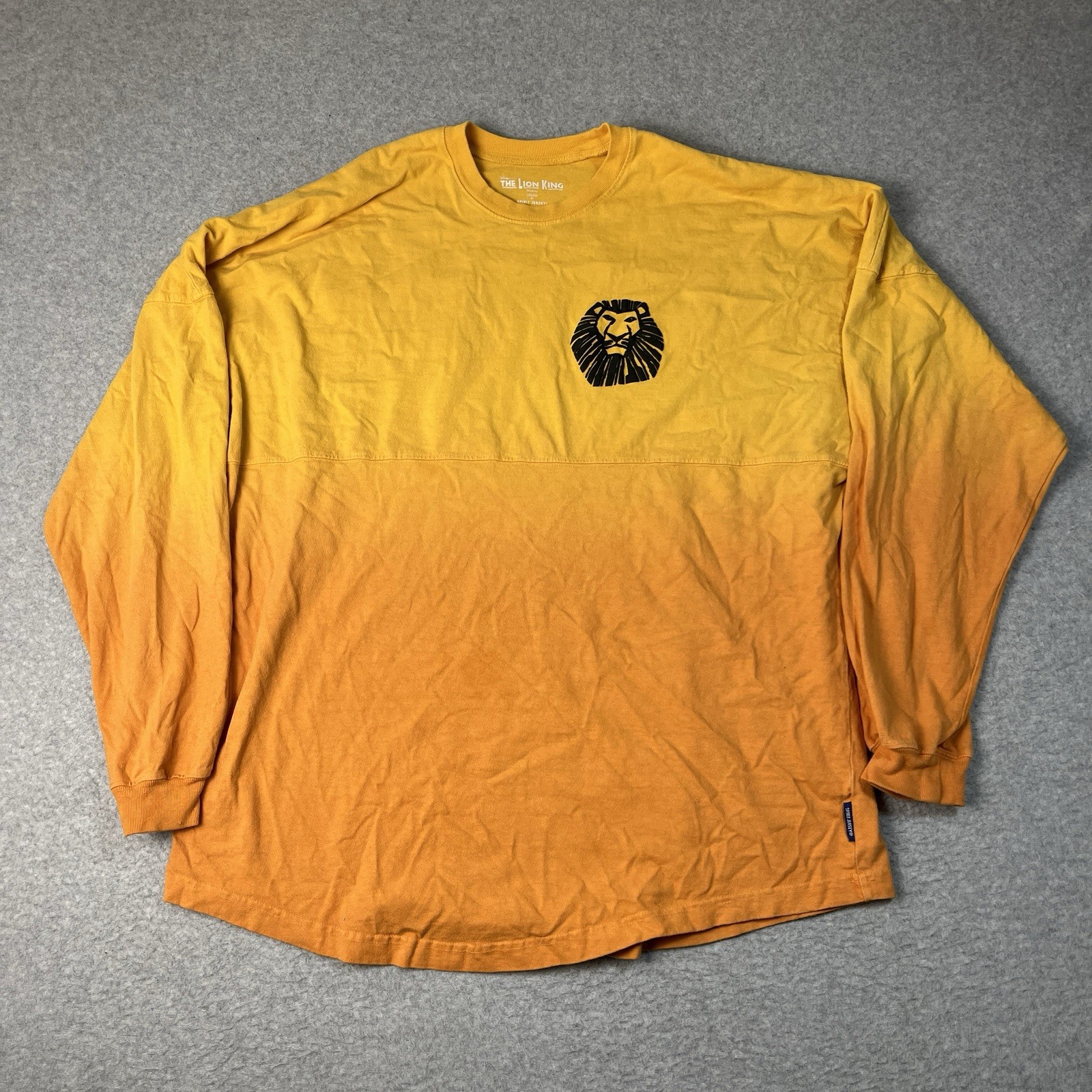 Disney Spirit Jersey Mens XL Yellow The Lion King Long Sleeve Pullover Cotton