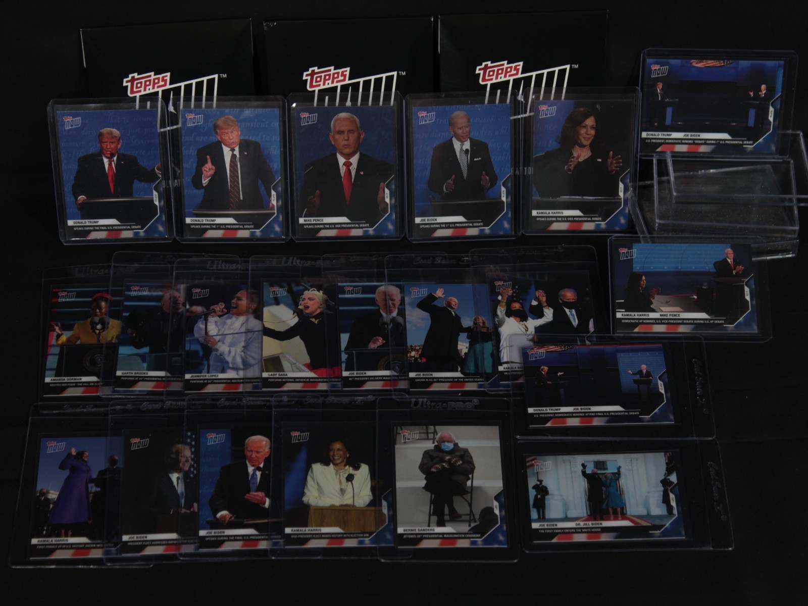 Topps Now Election 2020 COMPLETE SET (21 Cards) Trump Biden Pence Harris Sanders