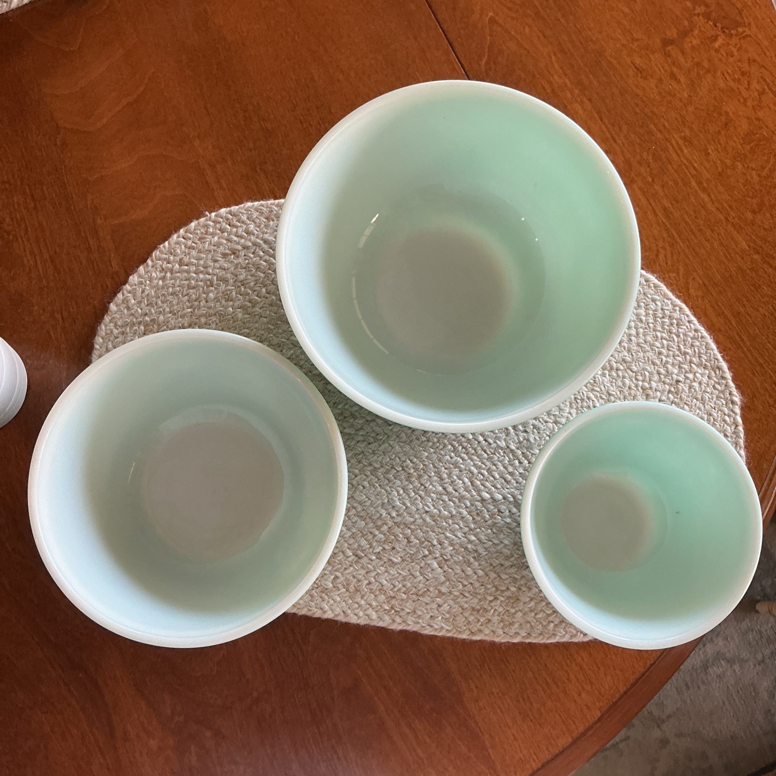 Pyrex Vintage Turquoise Nesting Mixing Bowl Set 401 402 403