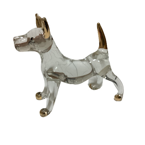 Hand Blown Glass Dog Figurine Art Animal Decor Souvenirs Gifts Collectibles X 5