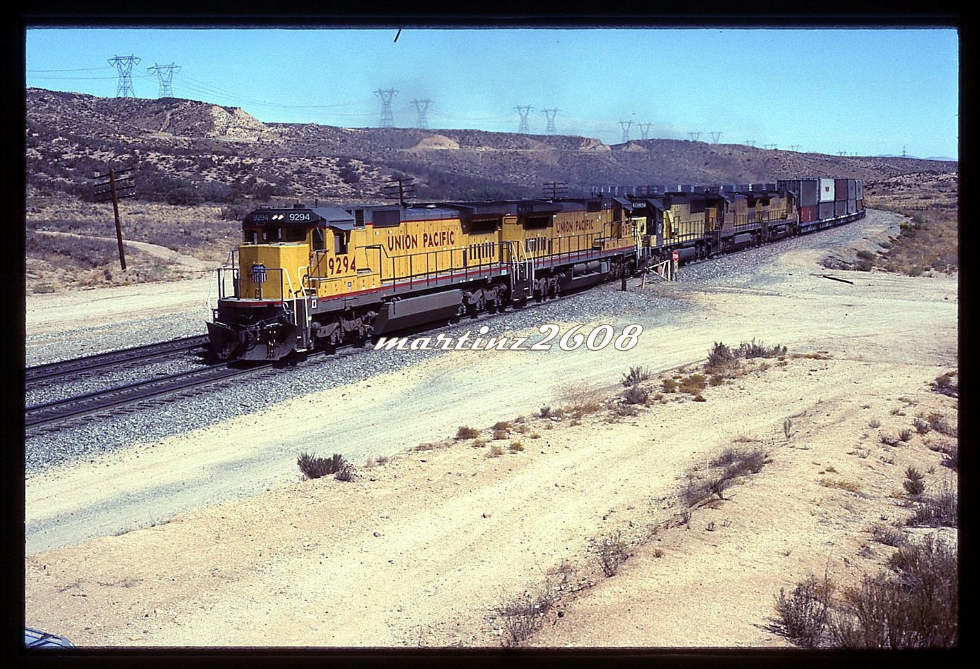 (Y) ORIG TRAIN SLIDE-UNION PACIFIC (UP) 9294 ACTION (RE-MOUNTED)