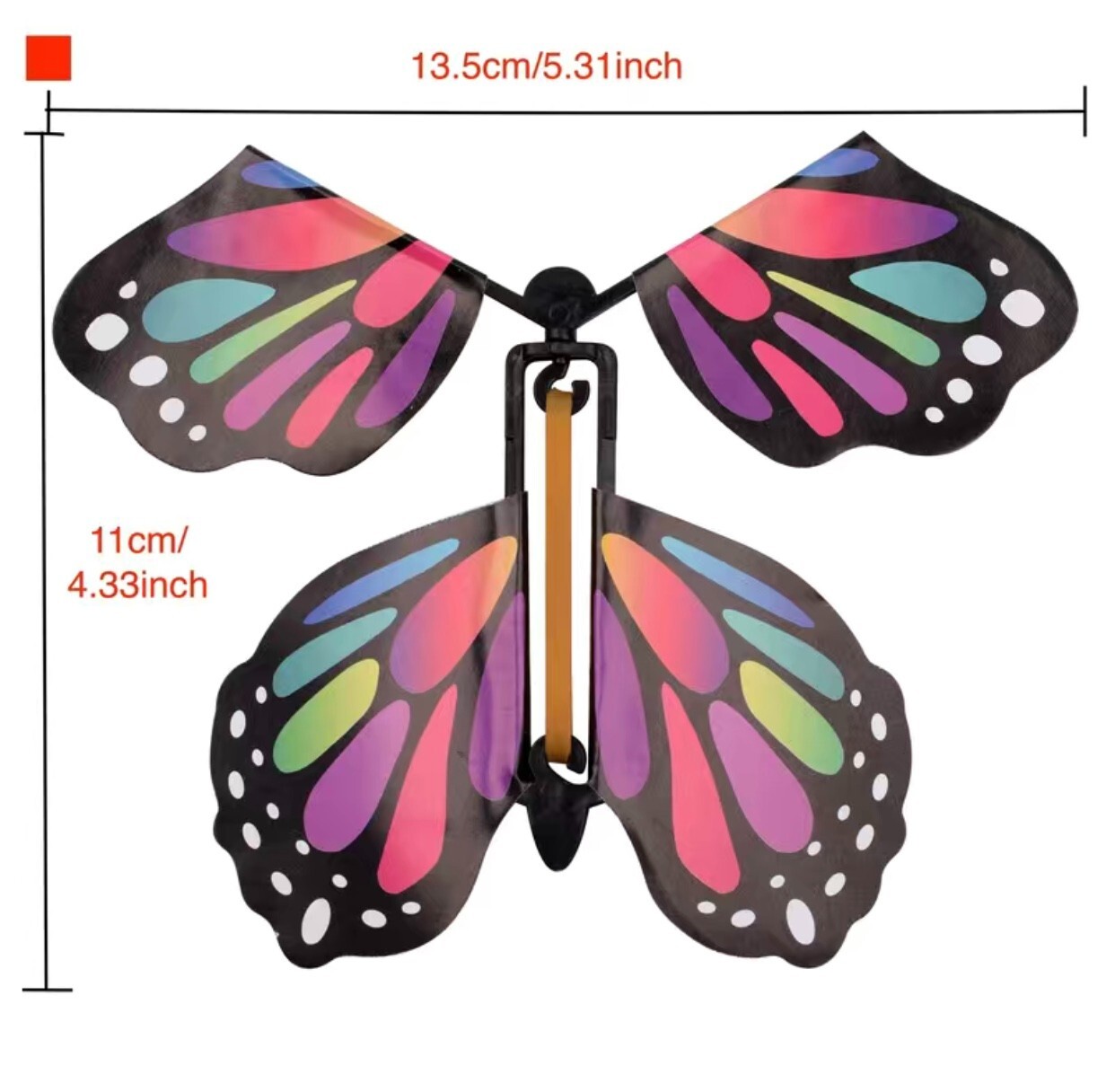 Magic Flying Butterfly Flutter Flyers Toys Random Color Wind Up Elastic Band 1pc