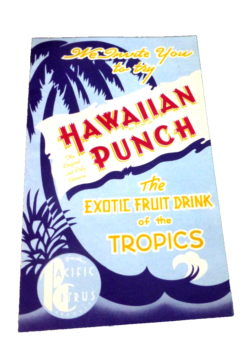 VINTAGE PAMPHLET HAWAII HAWAIIAN PUNCH RECIPES EXOTIC FRUIT DRINK OF TROPICS