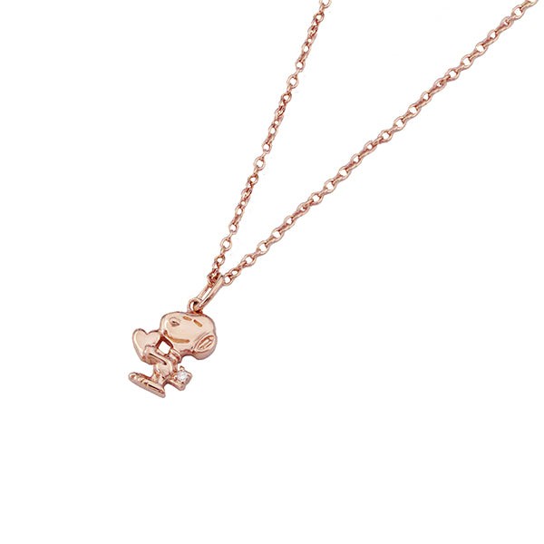 SNOOPY PEANUTS Necklace HUG Heart Snoopy Petit Pendant SV925 chain 45cm / 17.7in