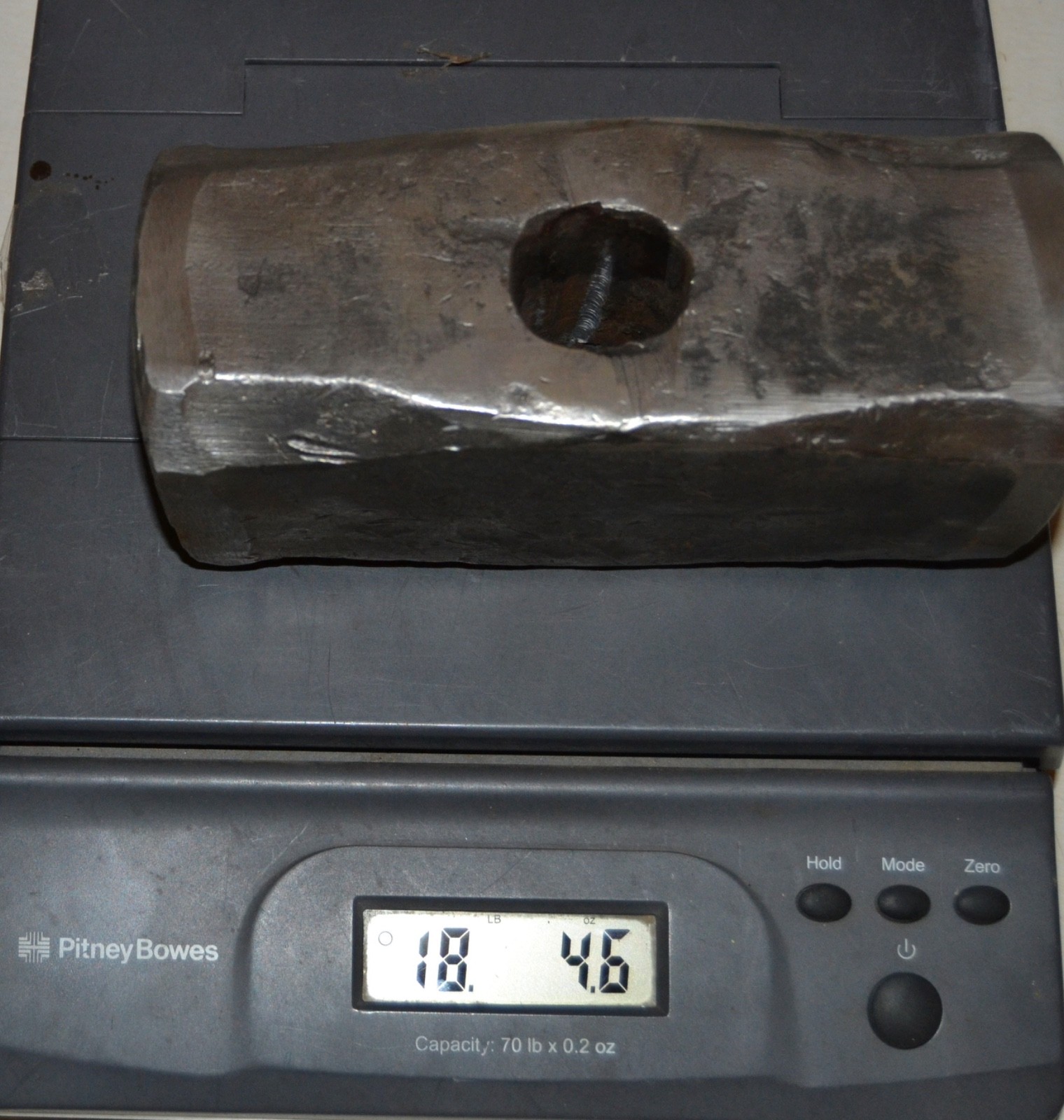 Huge Vintage Blacksmith Made Sledge Hammer Head 18lbs 4.6oz Good Shape