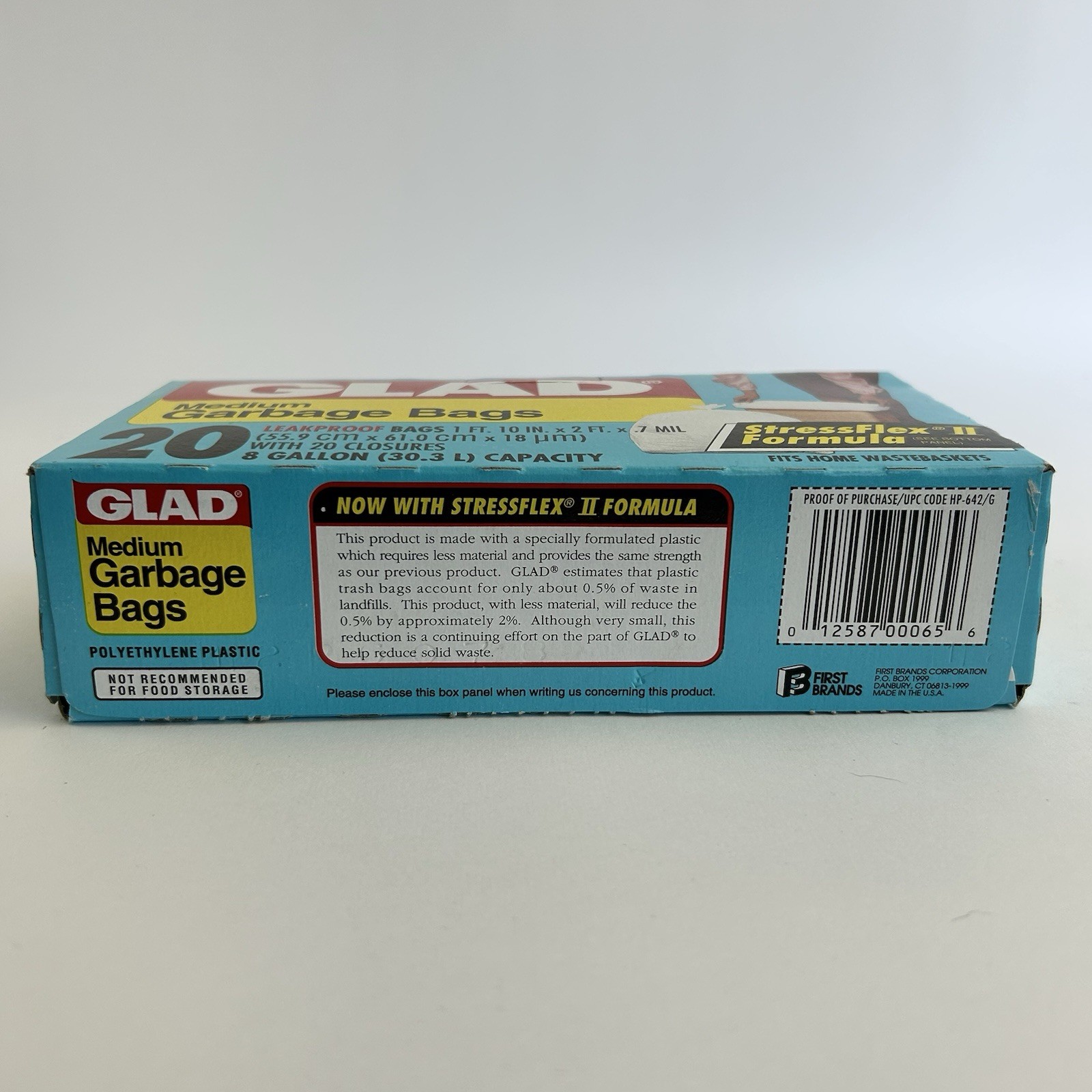 Vtg NOS Glad Large Kitchen Garbage Bags Trash Box of 20 Movie Prop 80’s