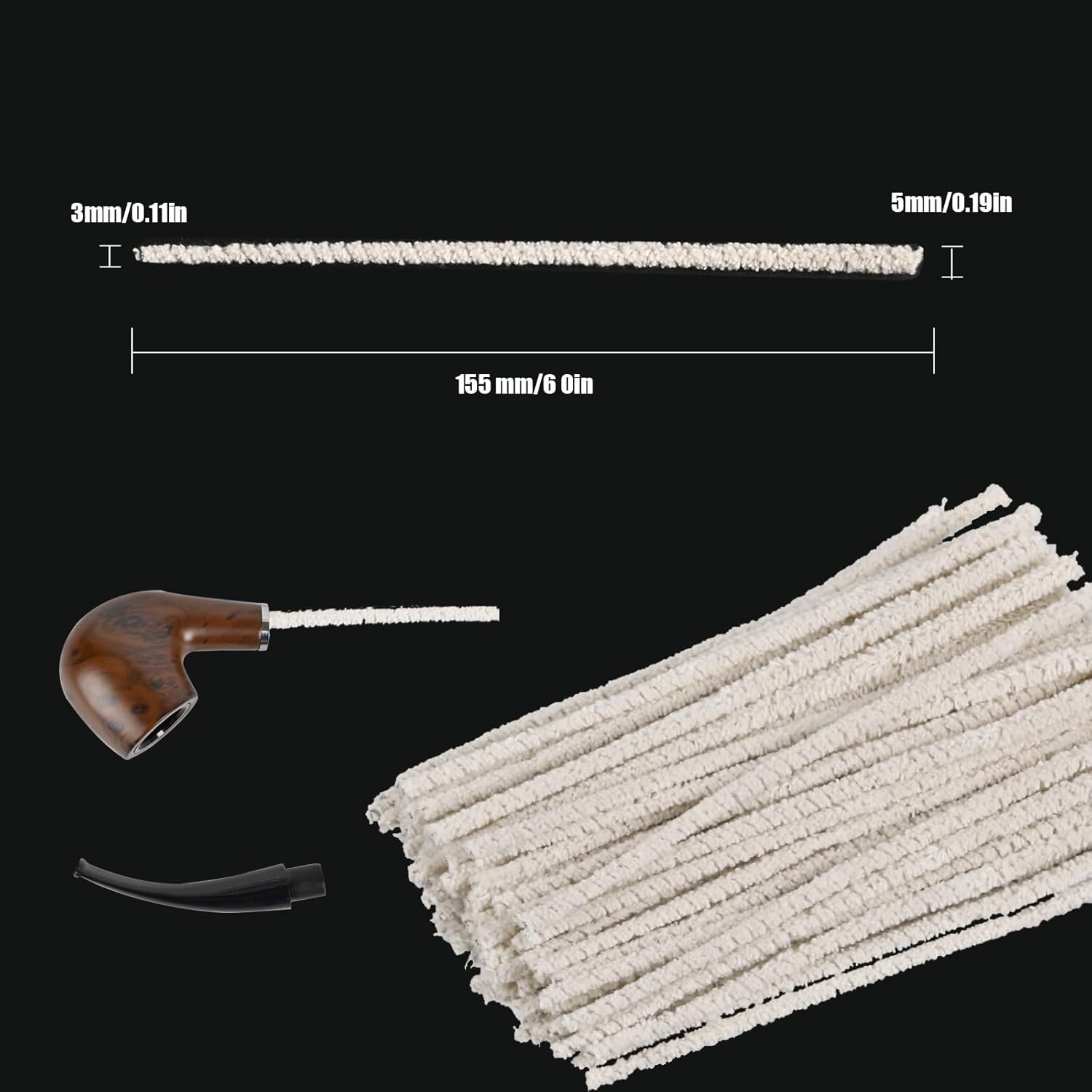 100 Pack Cone Pipe Cleaner 6″ Pipe Cleaner Bulk, Cotton and Wire Pipe Cleaner