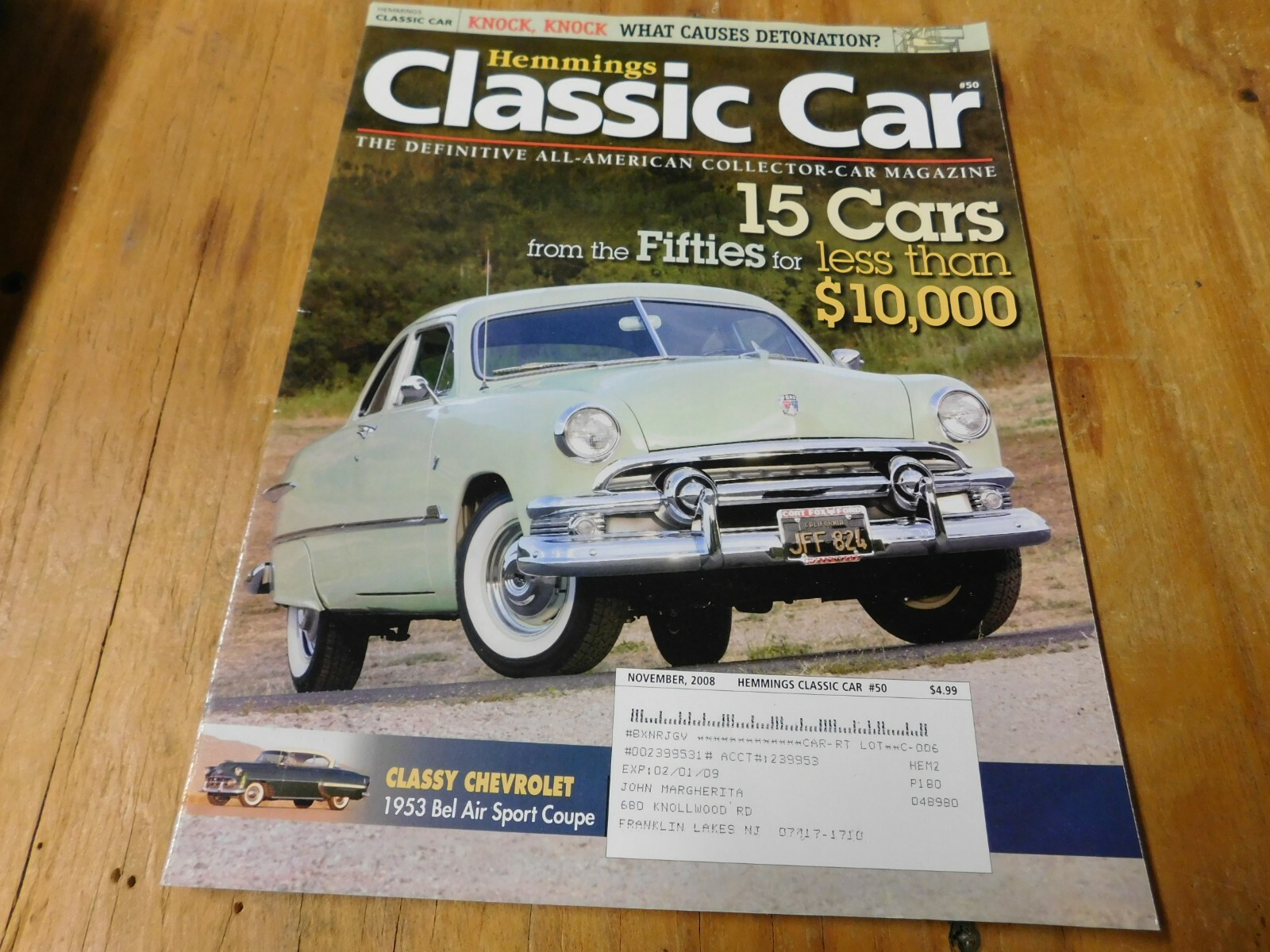 Hemmings Classic Car Magazine November 2008 #50 Fifties cars for less than 15K